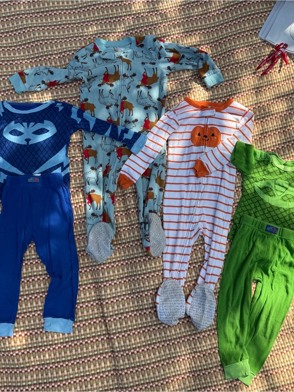 2T-3T PJ Bundle Footed Two One-Piece Footies & Two PJ Mask Sets